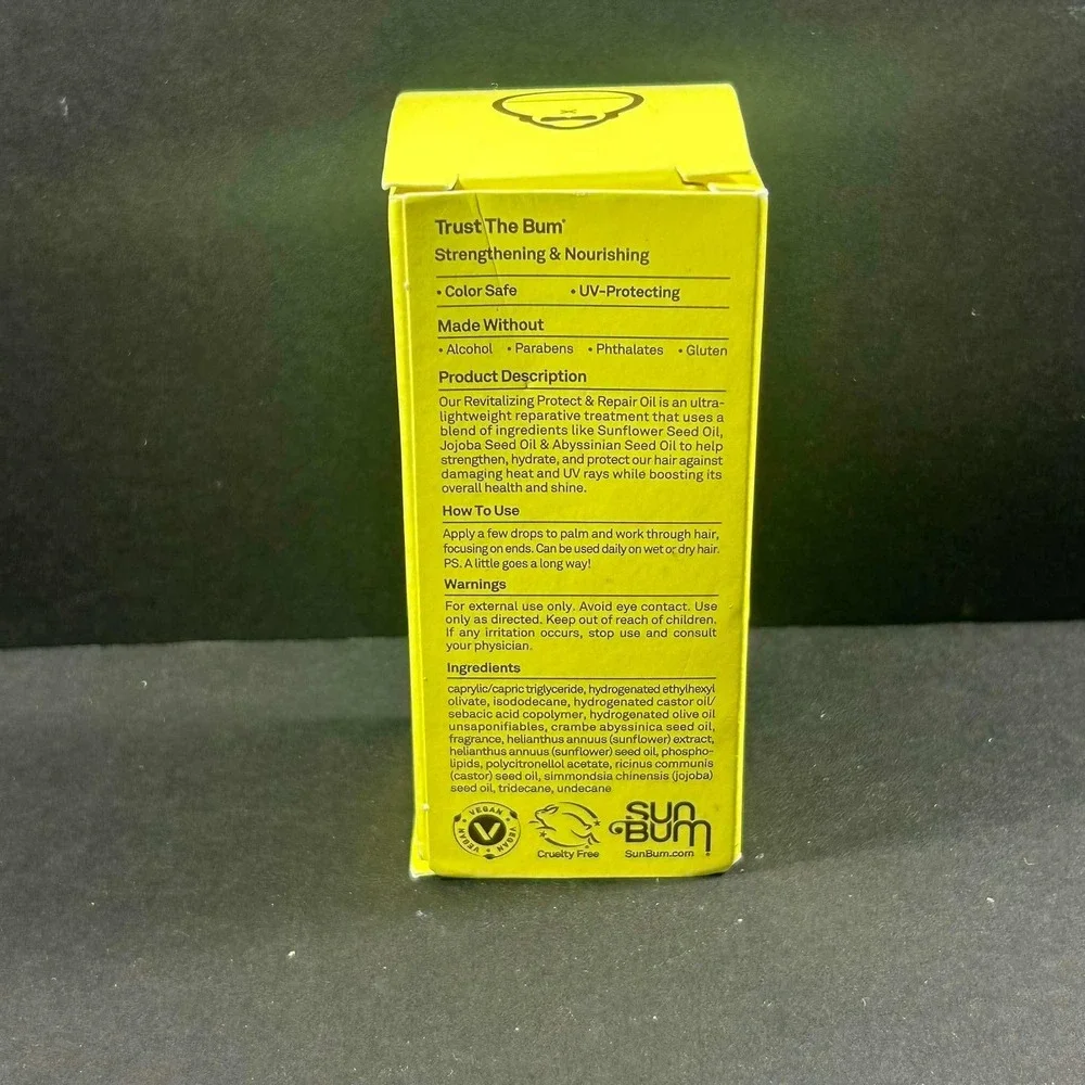 Sun Bum Protect & Repair Oil Revitalizing UV-Protecting Hair Treatment 1.7oz New